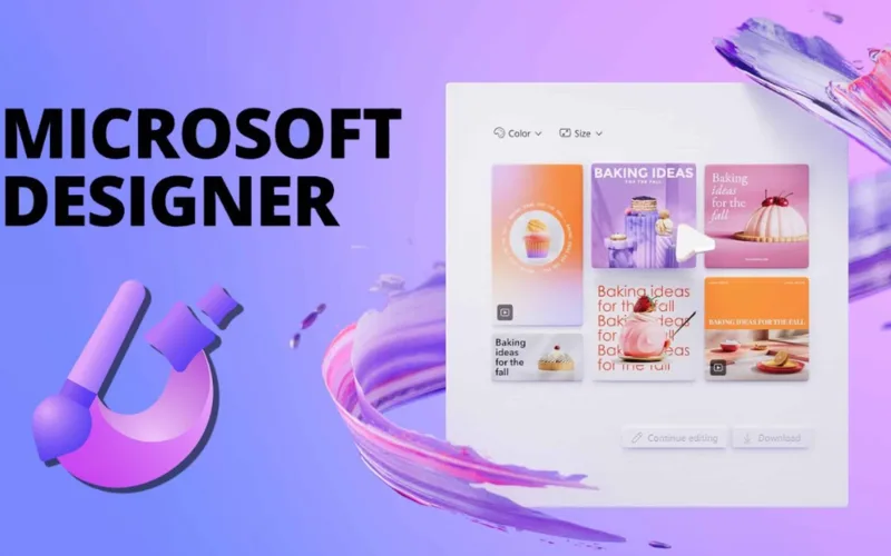 Microsoft Designer kết hợp tạo ảnh AI với tiêu đề, biểu tượng và mẫu bố cục cho nội dung truyền thông