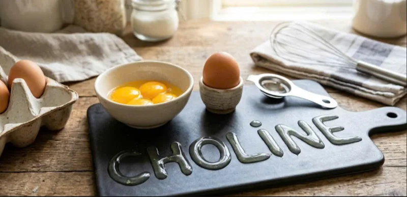 Trứng cung cấp choline, dưỡng chất có vai trò trong hoạt động thần kinh và cấu trúc tế bào