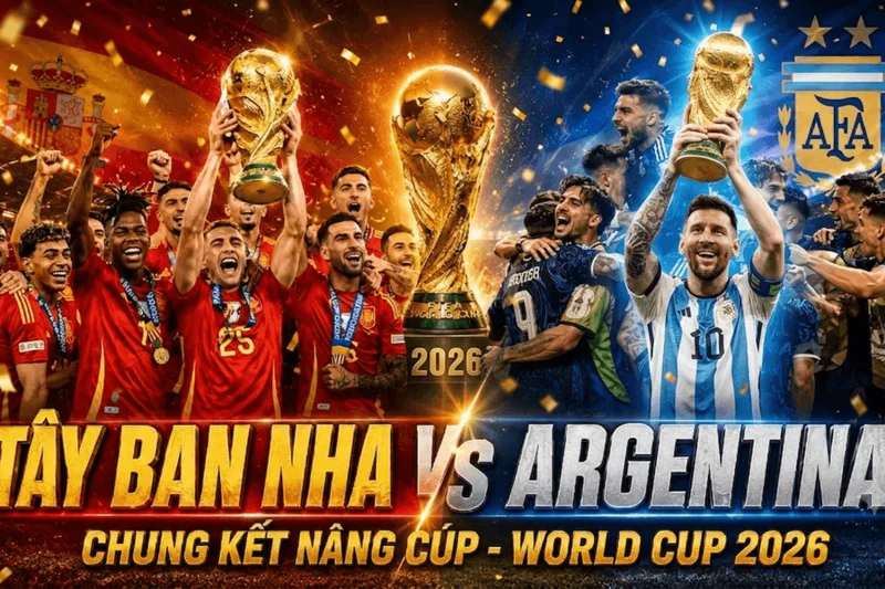 Argentina và Tây Ban Nha là hai đội cuối cùng tranh chiếc cúp vàng tại World Cup 2026.