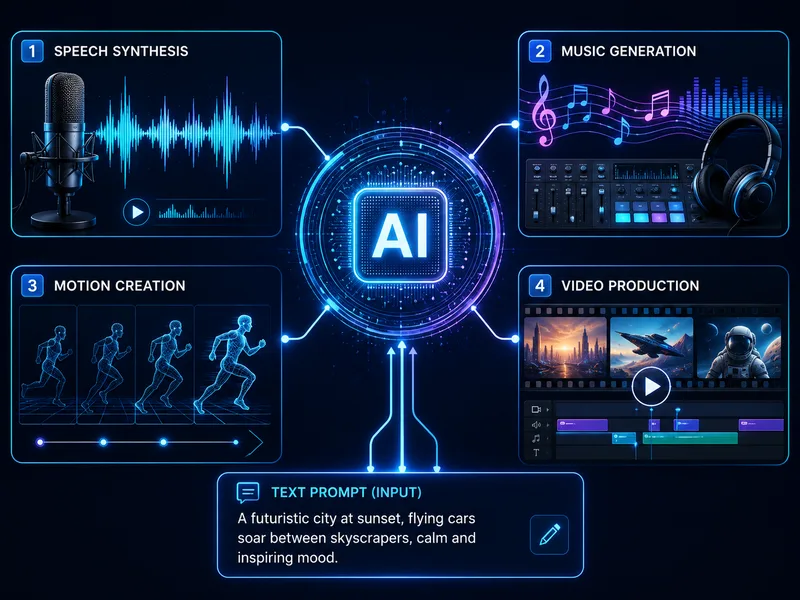 AI có thể tổng hợp giọng nói, tạo nhạc, dựng chuyển động và sản xuất video từ mô tả