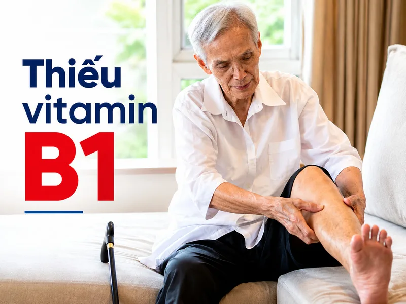 Vitamin B1 hỗ trợ chuyển hóa năng lượng và hoạt động của hệ thần kinh; thiếu hụt nghiêm trọng có thể gây bệnh lý thần kinh ngoại biên.